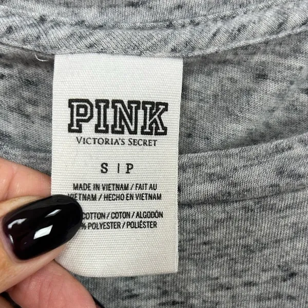PINK Victoria’s Secret Gray Graphic Tee size S - Image 3