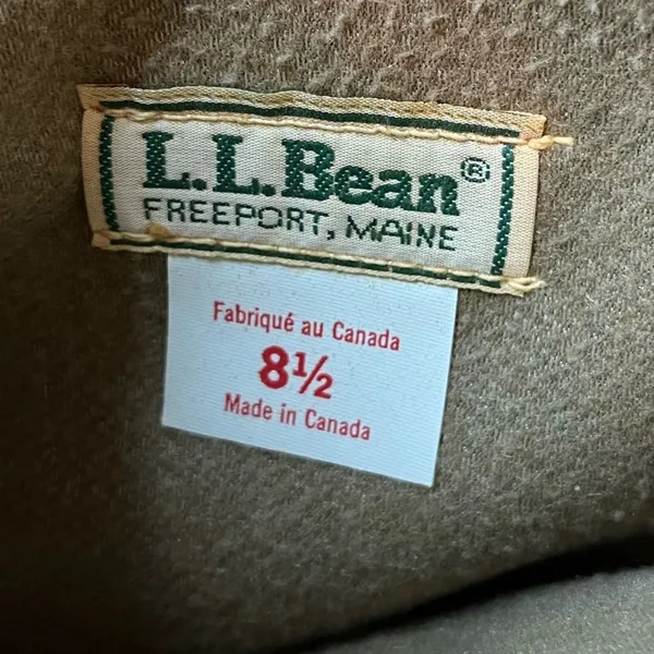 Vintage LL Bean Tan Canvas Leather Riding Equestrian boots 8.5 Neutral Classic - Image 5