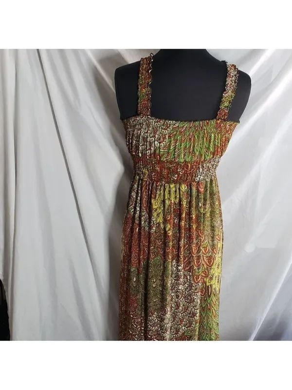 Paisley Print Halter Maxi Dress Size Small - Image 5