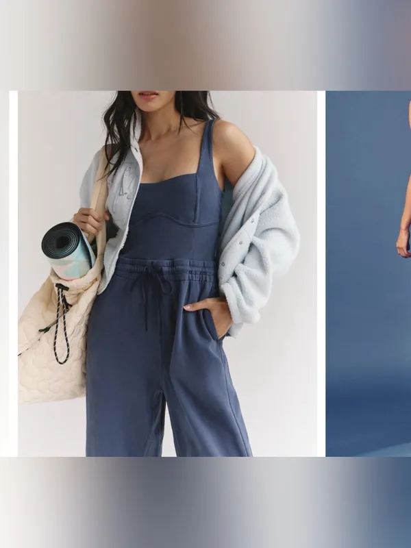 NWT Free People FP Movement Inbound Onesie - skyline navy blue - Medium - Image 5