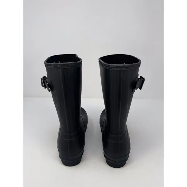 Hunter Womens Rain Boots Black Original Short Pull On Waterproof Outdoor US 6 - Image 4