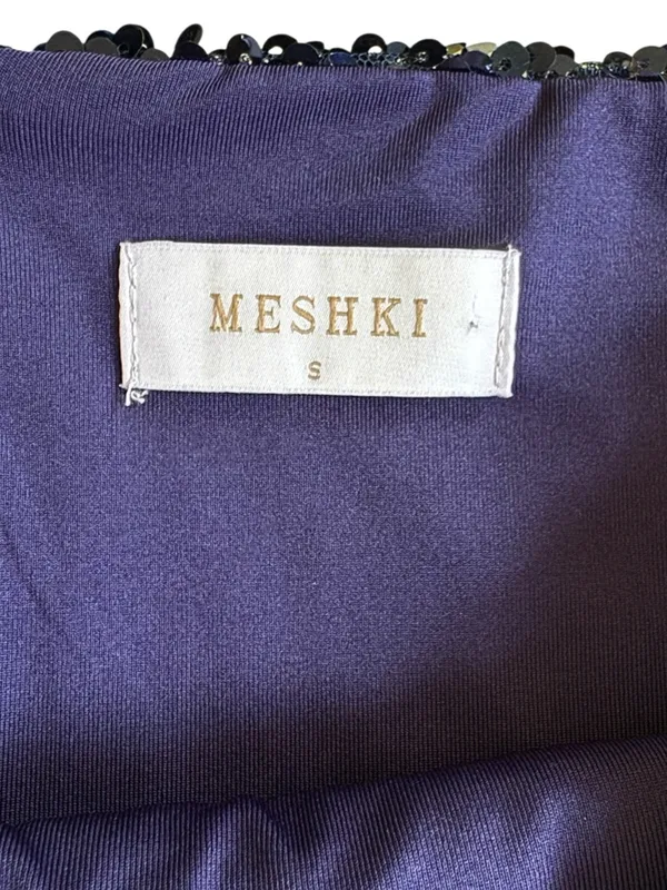 EUC MESHKI Sequined Mini Skirt Midnight Blue Size Small - Image 5