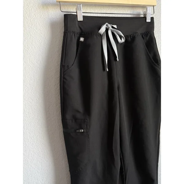 FIGS Zamora Jogger Scrub Pants Womens Size XSP Black Nurse Technical 5 Pockets - Image 7