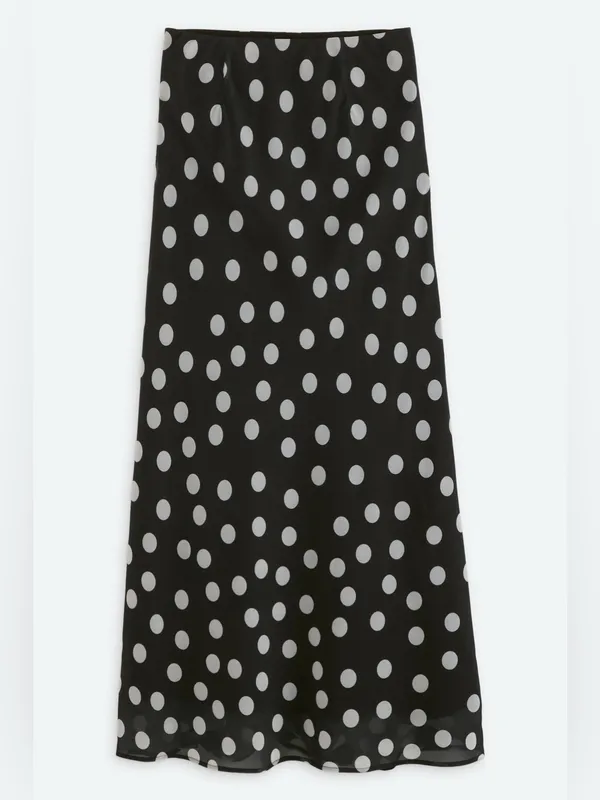NWT Few Moda Astoria Maxi Skirt size XS black white polka dot pull on - Image 4