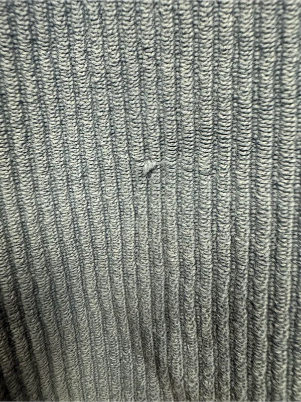 Aerie American Eagle Blue Ribbed Knit Cropped Hoodie Size L - Image 3