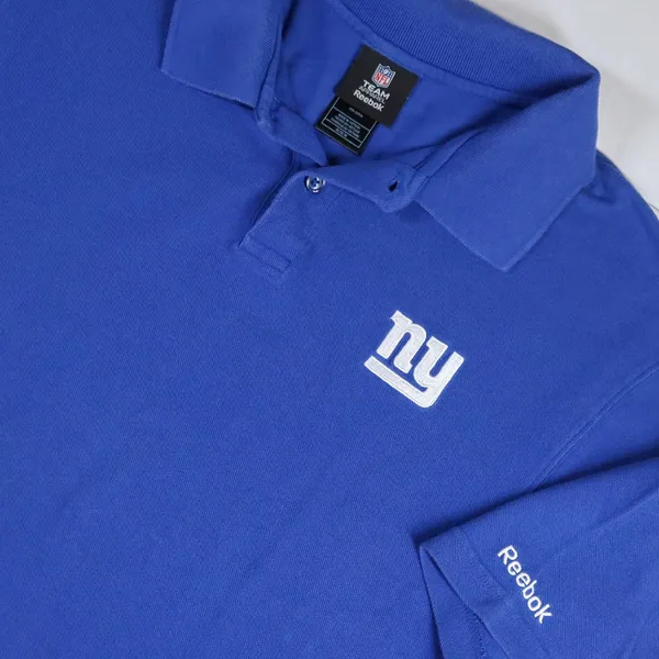 Reebok New York Giants Polo Shirt Blue NFL Team Apparel Medium‎ Pique Cotton - Image 2