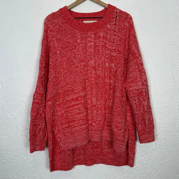 Pilcro Anthropologie Jasmine Cable Knit Oversized Tunic Sweater Size Medium - Image 2