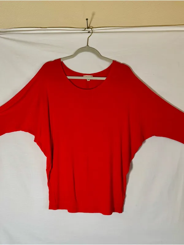 Zenana Outfitters Red Long Sleeve Scoop Neck Top - Image 2