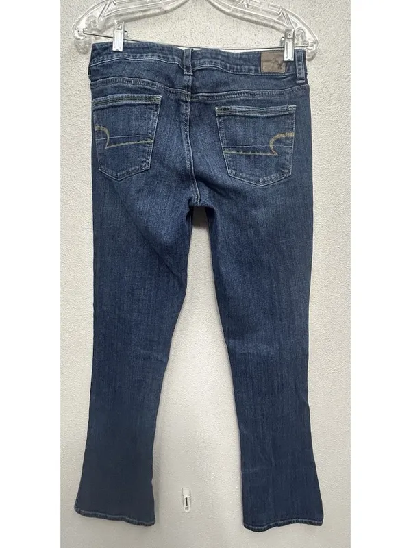 American Eagle Jeans Women 10 Skinny Kick Low Rise Dark Wash Stretch Denim Y2K - Image 2