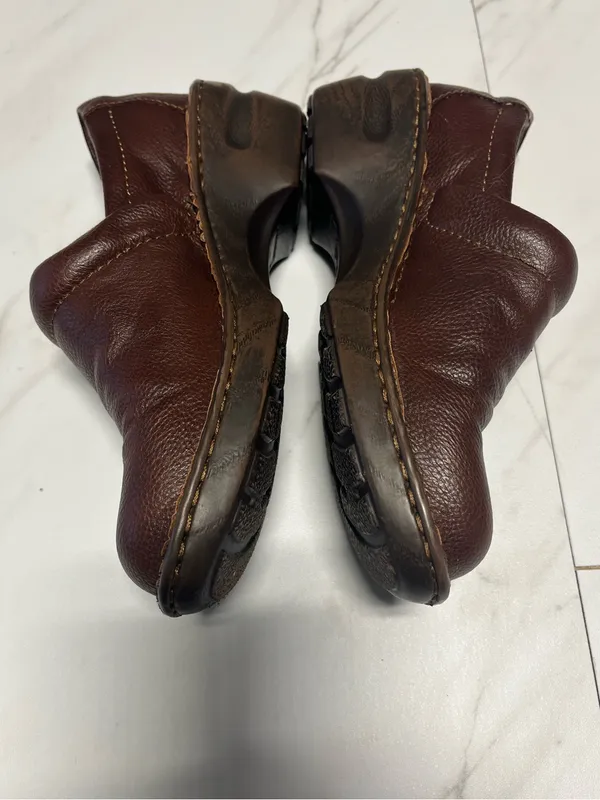 BOC Peggy Dark Brown Pebbled Comfort Slip On Clogs Women 8 - Image 3
