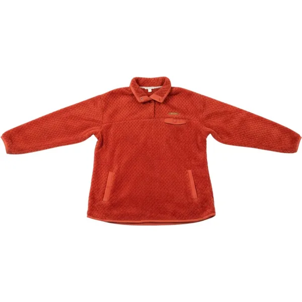 Simply Southern Sherpa Pullover Women's XL Rust Fleece Snap Neck Pocket Sweater - Image 3
