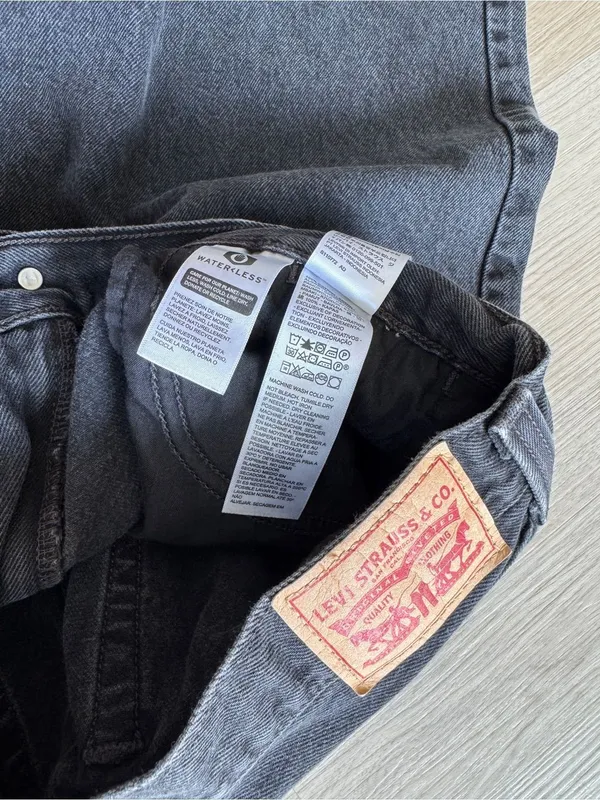 Levi's Black Wide-Leg High-Rise Jeans Vintage Baggy Minimalist Style - Image 4