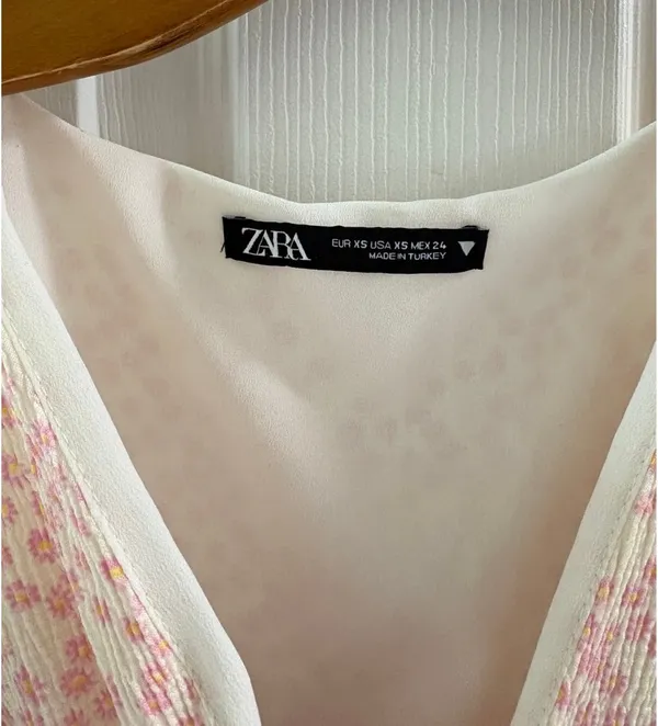 ZARA Ruched Dress Mini Floral - Image 3