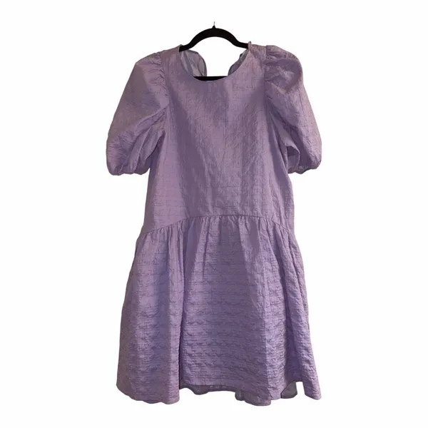 ✨ENGLISH FACTORY Back Tie Jacquard Lavender Sz Medium Dress✨ - Image 8