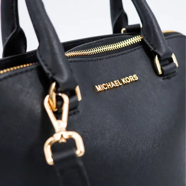 Michael Kors Cindy‎ Dome Satchel Womens L Black Saffiano Leather Crossbody Bag - Image 3