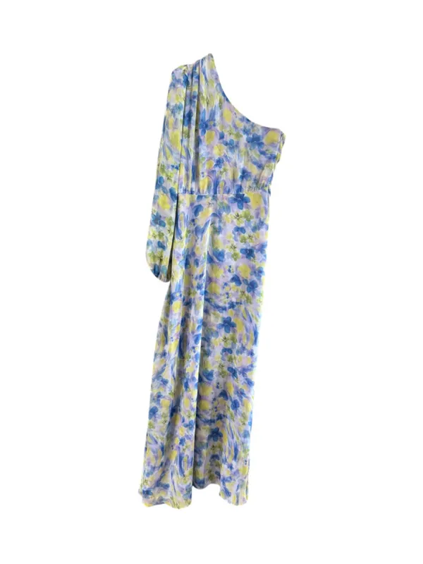 Women's ASTR The Label One Shoulder Floral Dress XS Blue Yellow - Image 10