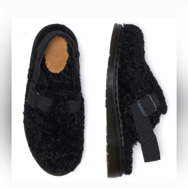 Dr. Martens Jorge II Black Borg Mules new fur shearling clogs - Image 6