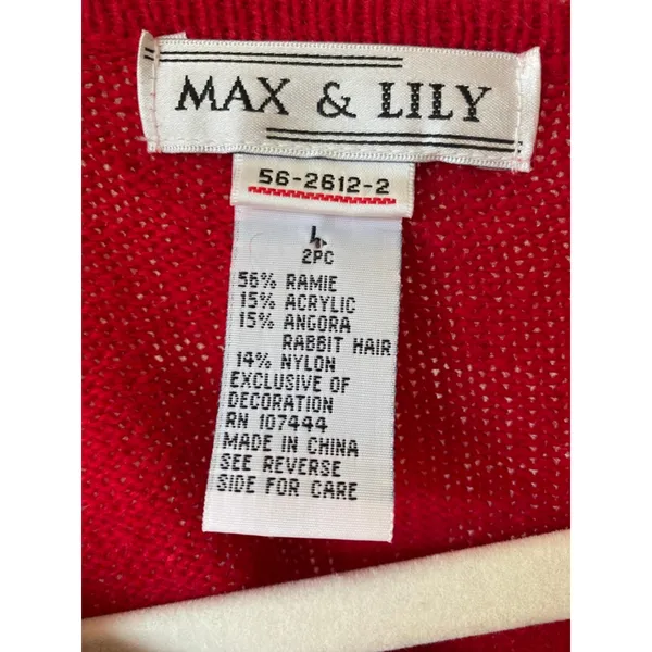 Vintage Angora Rabbit‎ Hair Cardigan Red Embroidered Max & Lily Cottagecore Boho - Image 5