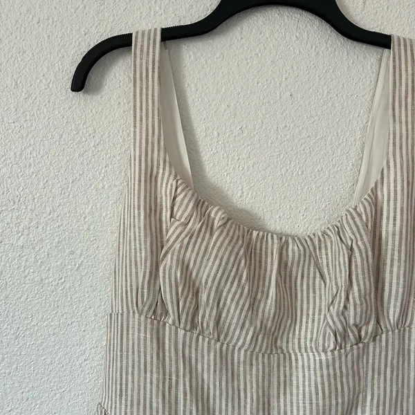 Reformation Balia Linen Midi Dress striped sz 12 nwt - Image 9