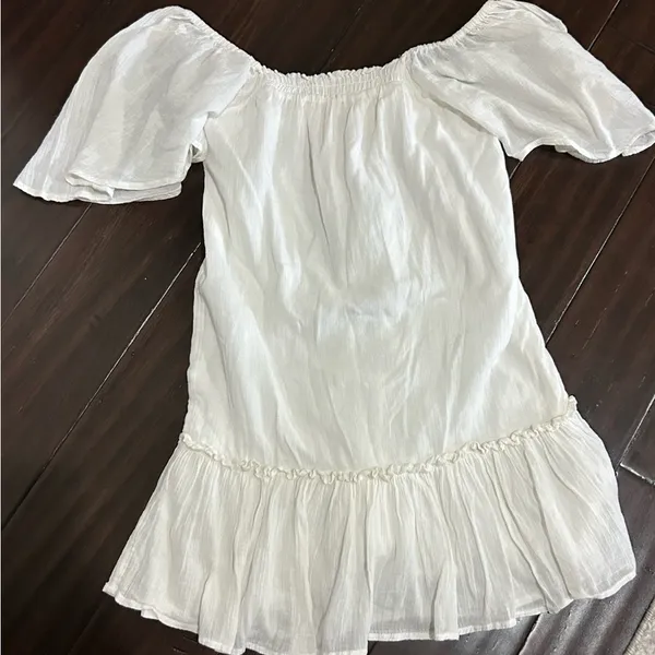 Billabong Ivory Ruffle Coastal Cowgirl Mini Dress Small - Image 4