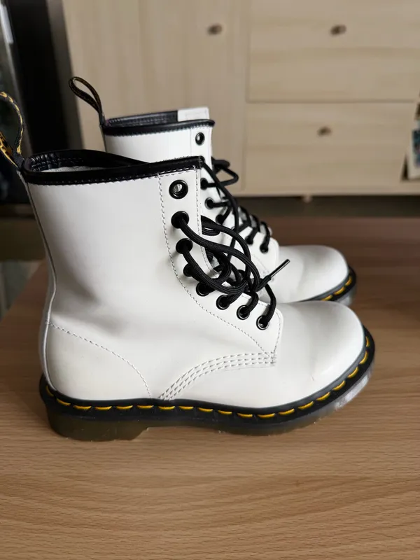 Dr. Martens 1460 Women’s White Leather Boots - Image 3