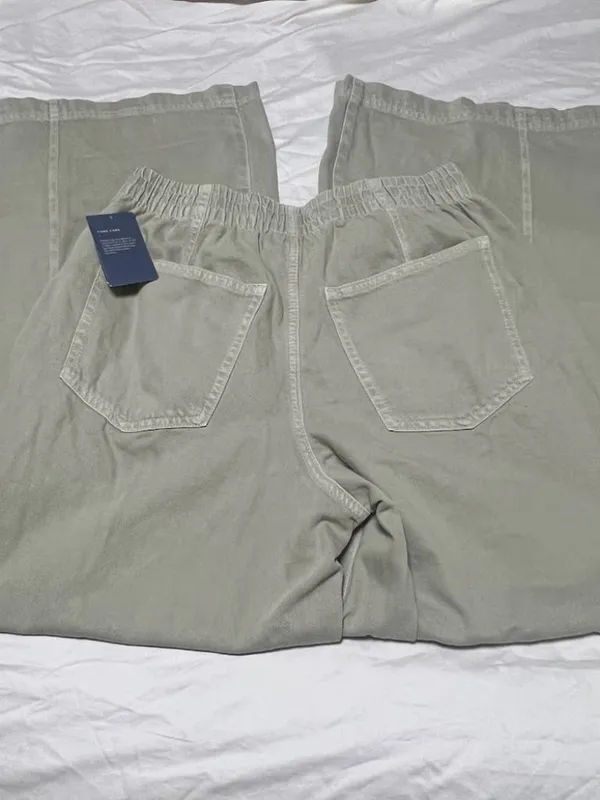 NWT 100% Cotton A New Day Sage Green Wide Leg Pants Size M - Image 5