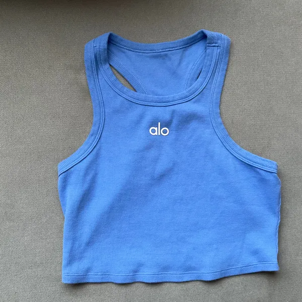 Alo Yoga Aspire Tank Crystal Clear Blue/White S - Image 2