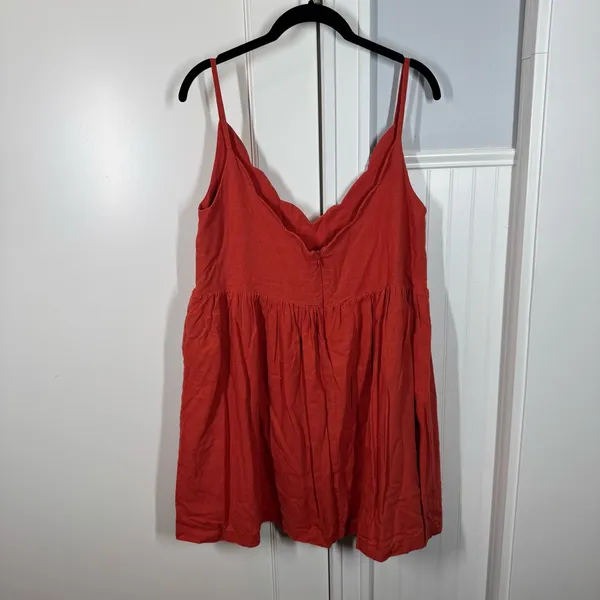 SAAJ Paris Robe Adele Corail coral linen‎ viscose Mini Dress size 6 resortwear - Image 5