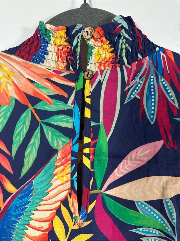 FARM Rio for Anthropologie Aves‎ Mini Dress Tropical Parrot Print Belted Size XS - Image 9