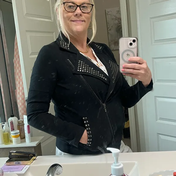 BCBGMaxazria Studded Black Moto Jacket No Fade Looks NWOT 90s Knit Jacket - Image 5