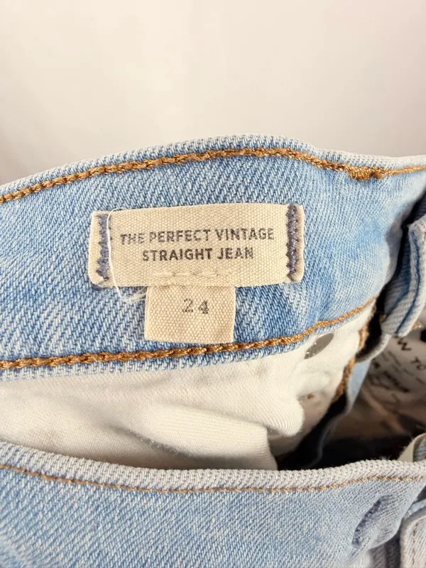 Madewell The‎ Perfect Vintage Straight Jean in Distressed Blue Size 24 - Image 7