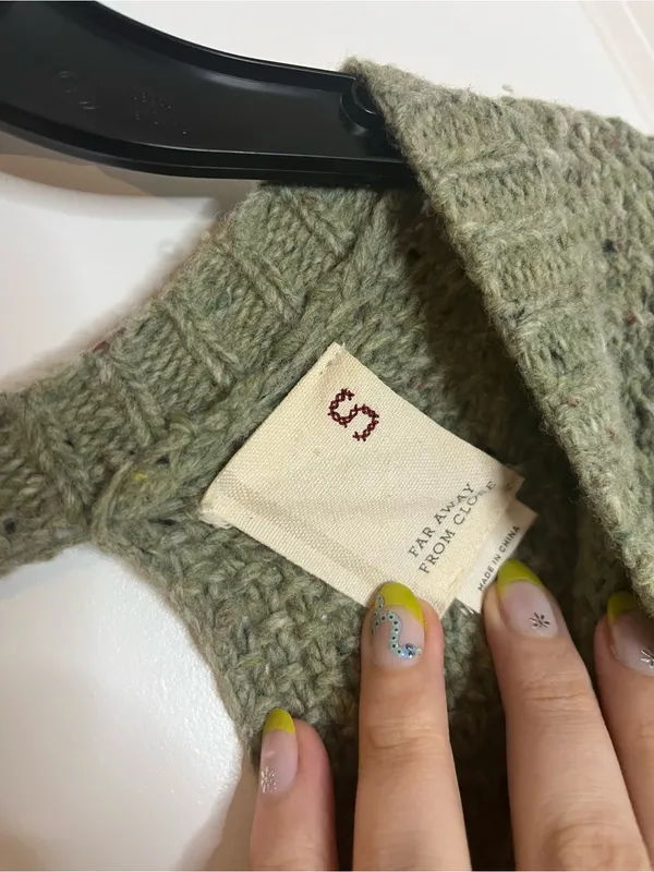 Far Away From Close Wool Blend Crossback Sweater Anthropologie Cable Cardigan S - Image 16