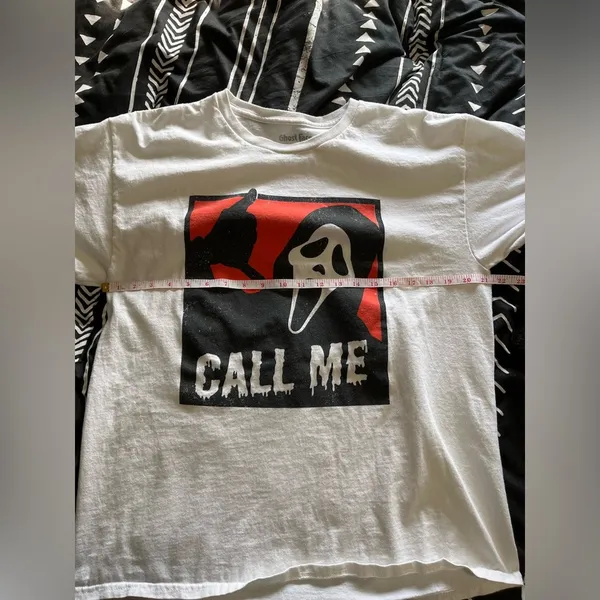 GHOST FACE “Call Me” Oversized Graphic Tee Unisex T-Shirt Adult Sz L EUC - Image 5