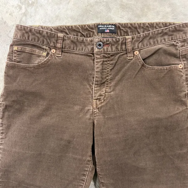 Polo Jeans Co Ralph Lauren Brown Corduroy Pants Womens 10x32 Straight Leg - Image 2