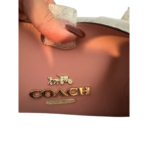 Coach Blush Pink Blossom Leather LTH Town Tote Bag Women NWT - Image 8