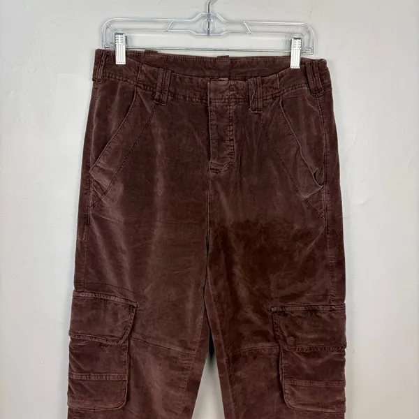 Free People Hard Crushin' Plush Cargo Pants Chocolate Merlot Utility Gorpcore 6 - Image 6