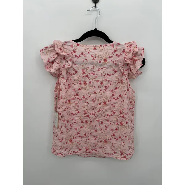 Fair Haven Pink Floral Top Size M NWT‎ Ruffle Coquette Feminine Crinkled Blouse - Image 2