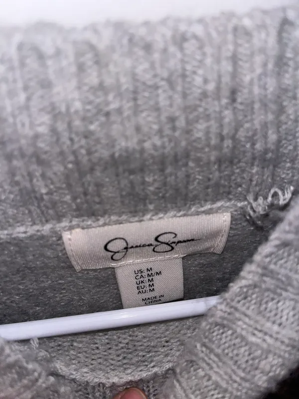 Grey Striped Sweater Gray Size M - Image 3