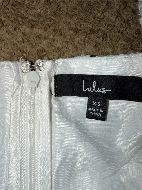 Lulu's White Puff Sleeve with Organza Floral Babydoll Mini Dress - Image 8