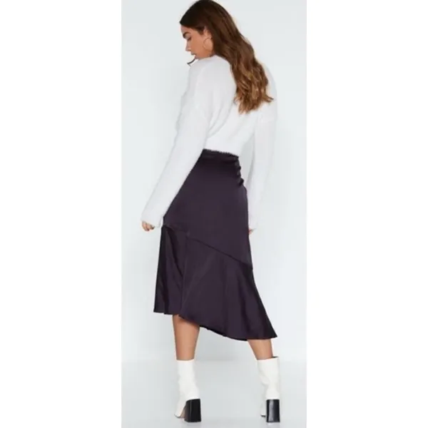 Jason Wu Purple Satin Tiered Skirt Sz. XL - Image 2