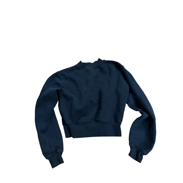 Tna Aritzia CozyAF‎ Fleece Cropped Crewneck Sweatshirt Black Womens Size 2XS - Image 2
