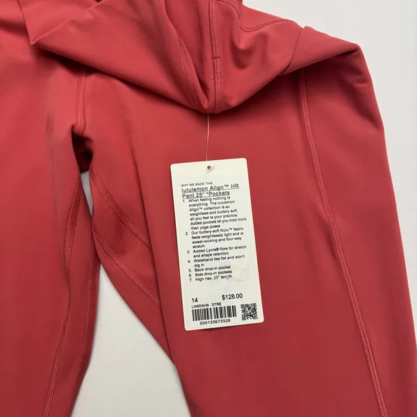 Lululemon Align High-Rise Pant 25” Pockets - Desert Red, Size 14 - Image 4