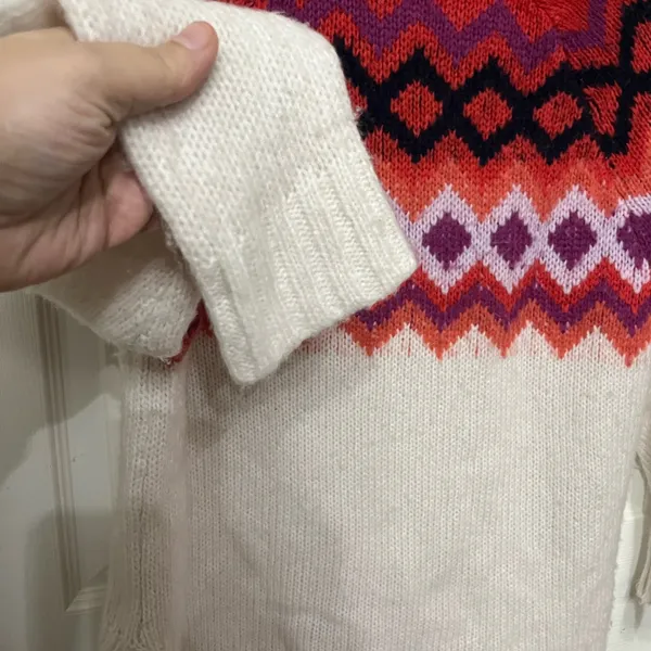 AERIE Wool Laine Blend Fair Isle Oversized Turtleneck‎ Long Sleeve Sweater XS - Image 4