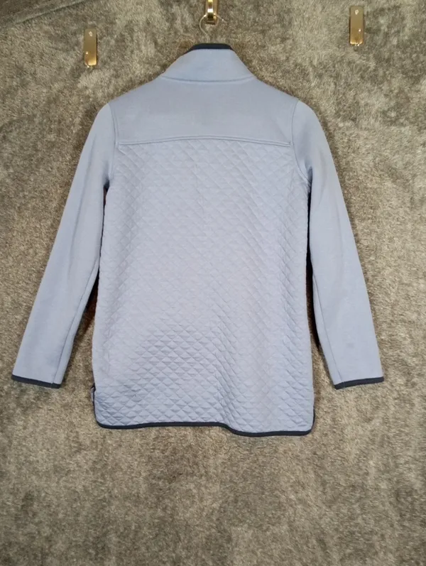 LL BEAN Womens Quilted Snap Neck Pullover Sweatshirt Comfy Layer Size Medium - Image 7