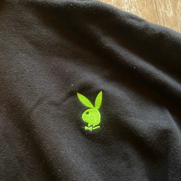 Playboy x Missguided Neon Green Logo Pullover Sweater Hoodie XL - Image 4