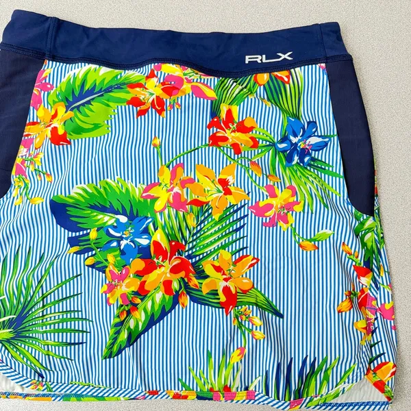 RLX Ralph Lauren Floral Skort Small Blue Multi Tropical Colorful Golf Tennis - Image 5