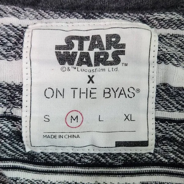 Star Wars Black and White Print Baseball Tee Size Medium Women's Star Wars Top - Image 6