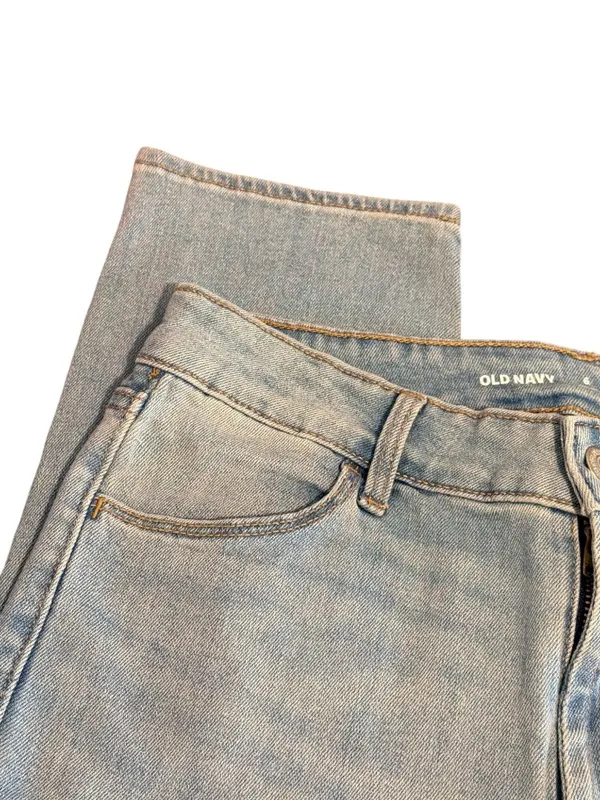 Old Navy High Rise Wow Straight Jeans Light Blue Denim Size 6 Short NWT School - Image 2