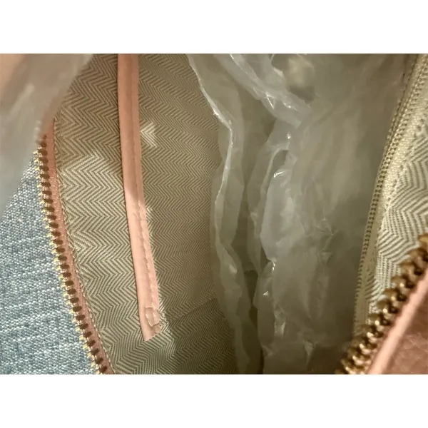 Soft vegan Leather Sling Bag Womens Small Blush Pink Crossbody Zip cute casual - Image 5