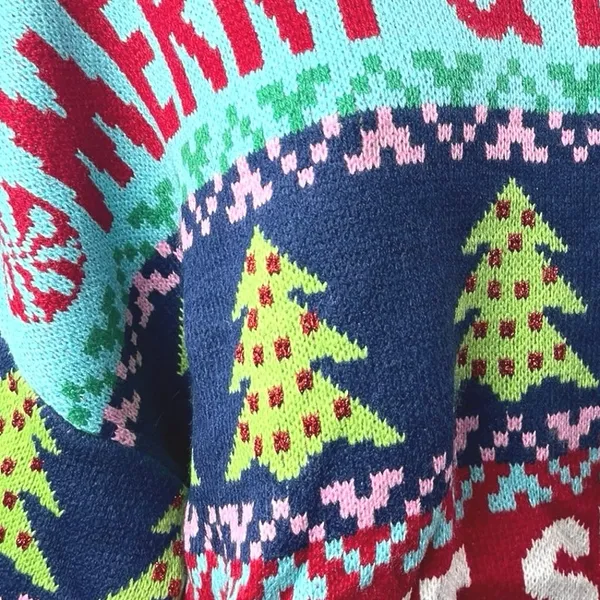 NEW 33 Degrees Merry & Bright Multicolor Christmas Holiday Sweater Top Size L - Image 6